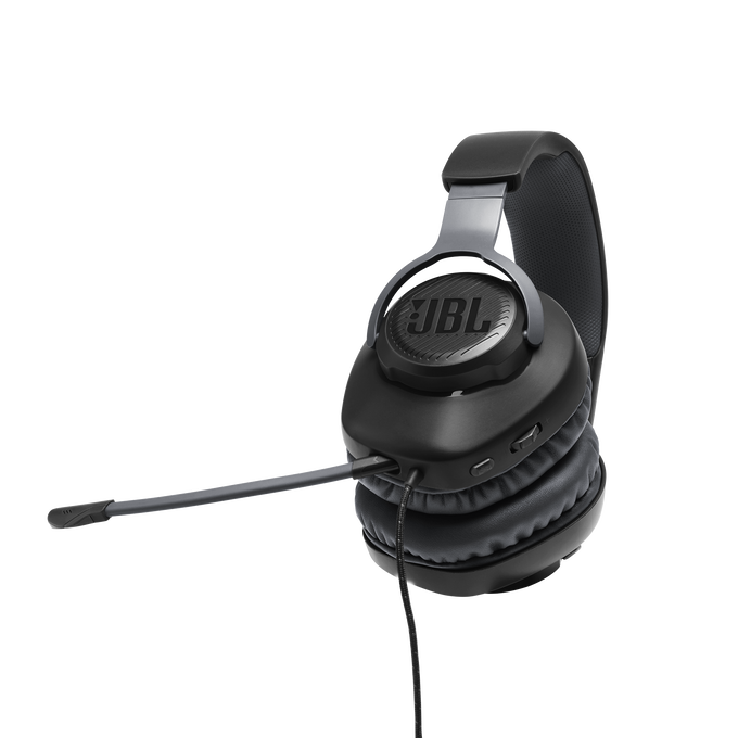JBL Quantum 100 - Black - Wired over-ear gaming headset with flip-up mic - Detailshot 4 image number null
